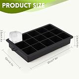 Sinnsally Silicone Ice Cube Trays 15-Row 3 Pack with Lids Large 1.4in view 3