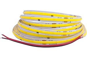 TOPXCDZ AC 110V COB LED Strip Lights Non-Waterproof Smart IC No Need Driver LED Rope Light, Flexible Cuttable, for Bedroom Ga