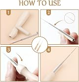 Redamancy 36Pcs Wool Felting Needle Tools Kit 3 Sizes with Wood Handle view 4