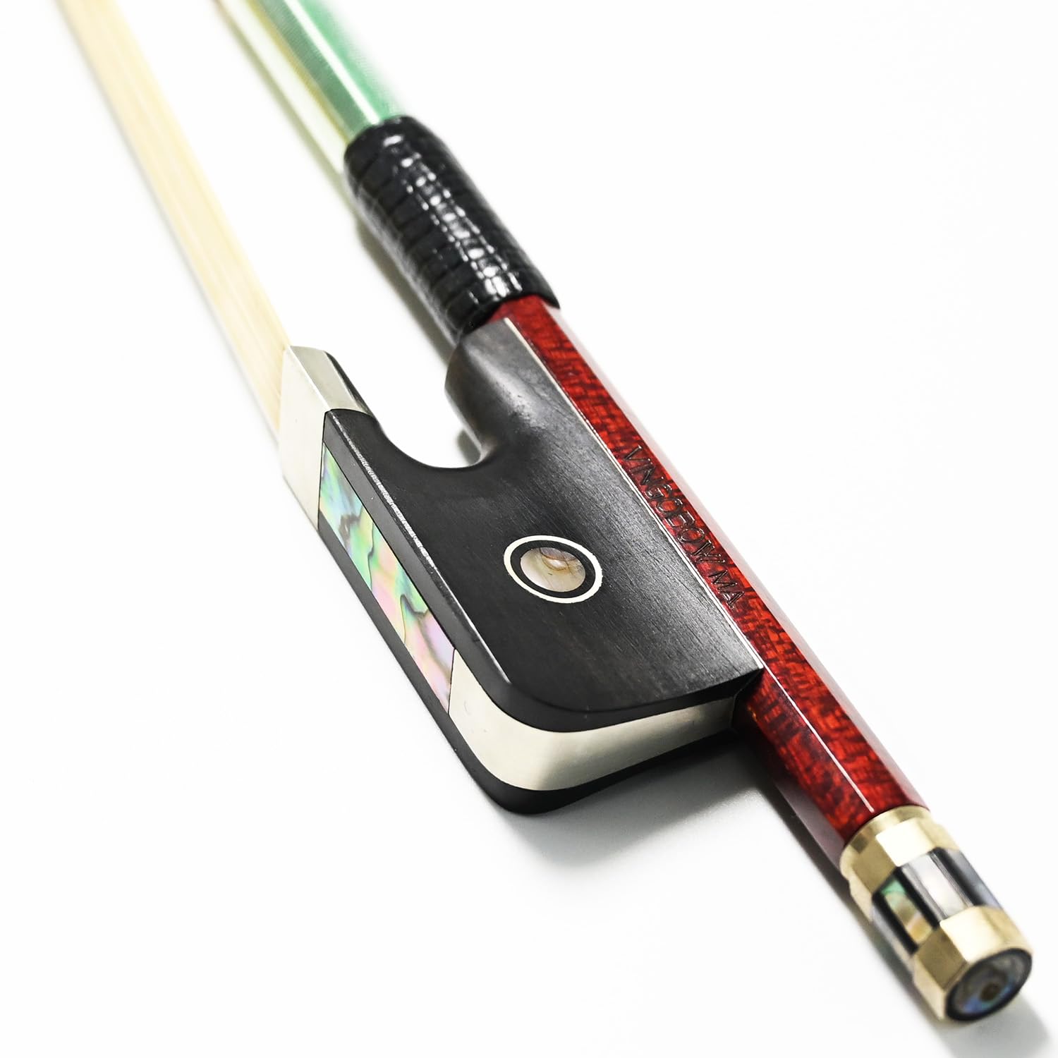 Photo 1 of Cello Bow 4/4 Size Carbon Fiber Core Wood Skin Hybrid VINGOBOW 120C Master Level Ebony Frog Well Balanced Pernambuco Performance Sweet Warm Tone Mongolian Horse Hair