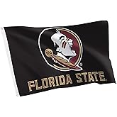 Desert Cactus Florida State University FSU Flag - 3 x 5 Feet Seminoles Banner, Indoor/Outdoor Durable Fabric, 100% Polyester Design (Black)