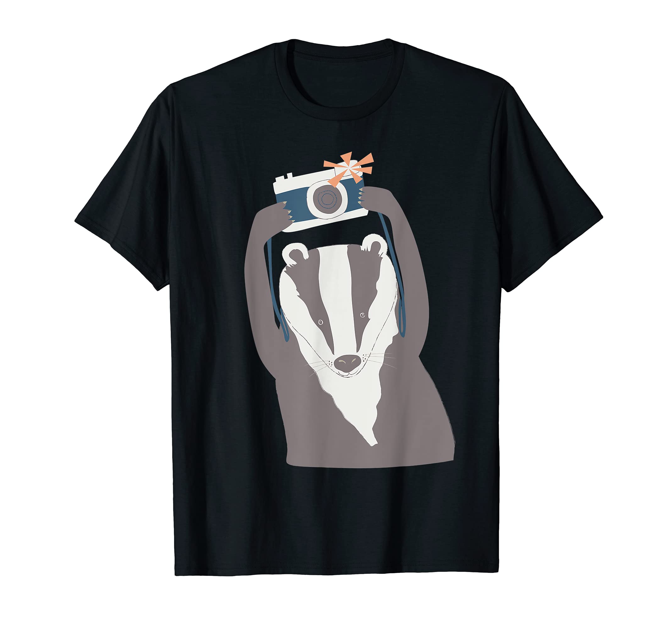 Spectacled Bear Camera Photographer Camping Campfire Hiker T-Shirt