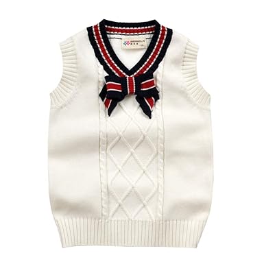 Amazon Co Jp テンカ 子供ベスト 女の子 男の子 秋冬 ニットベスト
