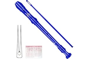 Eastrock Recorder Instrument German Style Soprano Recorder White 3 Pieces for Beginners and professions with Cleaning Rod, Fingering Chart, Packing Bag, Thumb Rest