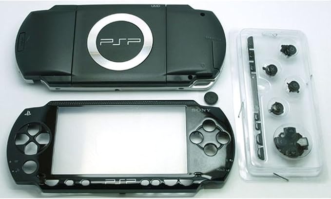 New Replacement Sony Psp 1000 Console Full Housing Shell Cover With Button Set Black Amazon Co Uk Pc Video Games