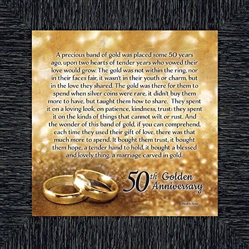 Bands of Gold, 50th Wedding Anniversary Gift Picture Frame, 10x10 8608CH