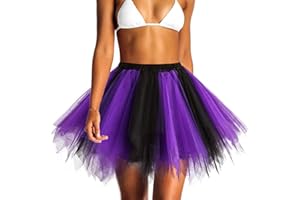 Jewemia Adult Women Tutu Skirt Layered Tulle Skirt Classic Elastic Tutu Skirt Ballet for Women and Girls Festival Cosplay