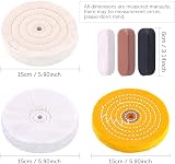 Swpeet 6Pcs 6 Inch Buffing Polishing Wheels with 3 Colors Compounds Kit 1/2” view 2