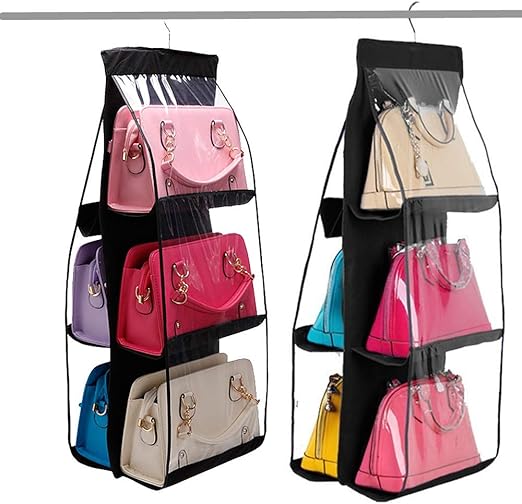 DSTong Handbags Organizer 6 Pockets NonWoven Fabric Clear Purse