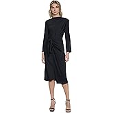 Donna Morgan Women's Dresses Long Sleeve Midi Wrap Dress