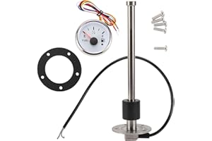 A ABSOPRO Fuel Sending Unit and Gauge Kit 0-190 Ohms 8"(225mm) for Boat Vehicle Truck RV Fuel Sending Unit Marine Fuel Sender Unit