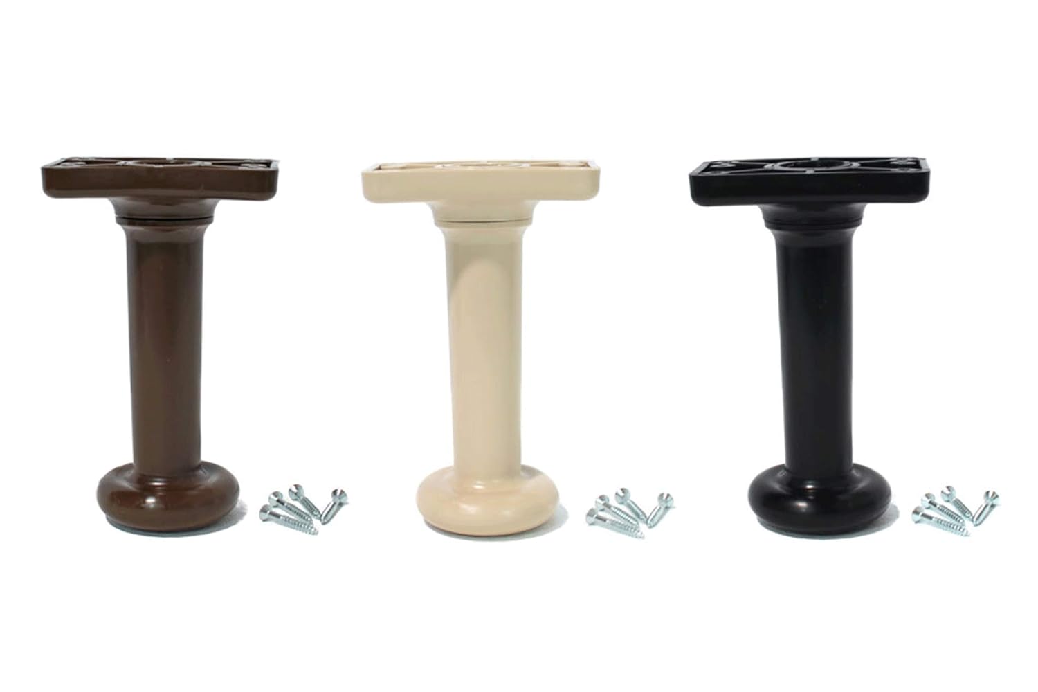 9" Universal Bed Legs or Bed Risers for Box Spring to Replace Metal Frame,  TWIN, TWIN XL, FULL, QUEEN, E KING, C KING (E King/C King, Black)