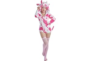 MEOWCOS.COM MEOWCOS Onesie Pajamas Adult Animal One Piece Cosplay Suit for Womens Cotton Bodysuit Tops One Piece Halloween Costume