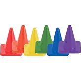 Champion Sports High Visibility Flexible Vinyl Cones for Sports Training, Agility Drills, Field &amp; Gym Marking Sets