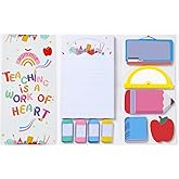 Hommie Sticky Notes Set, Teaching is A Work of Heart Divider Sticky Planner Sticky Note Teacher Appreciation Gift for School Supplies, Bible Supplies, Office Book Notes