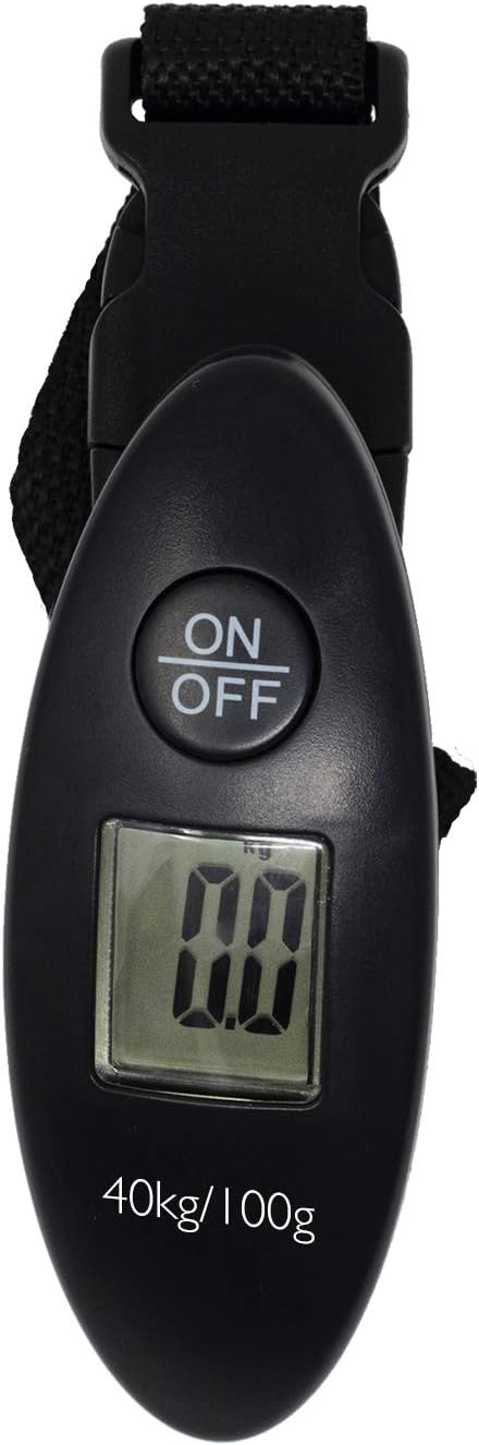 navig8 Digital Travel Scales - Hanging Luggage Scale for Accurate Baggage Weight, Black, 18 cm