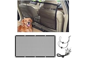 JOYCOURT Car Dog Barrier Net, Auto Protection Fence Net Backseat Mesh Pet Barrier, Car Stretchable Obstacle Mesh Divider Net Car Adjustable Safety Mesh for Most Cars, Trucks, SUVs (44"×24")