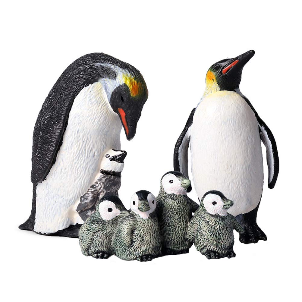 JOKFEICE Penguin Toys - 3pcs Realistic Animal Figurines - Plastic Arctic Animals for Christmas New Year - Early Educational Birthday Party Favors Cake Topper Gift for Kids
