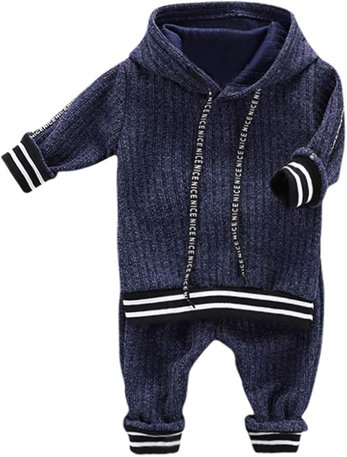 Baby Boys Hoodie Sweater Pant Set Toddler Girls Winter Knit