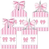 wjrsxilt 12 Pcs Pink Bow Candy Boxes for Birthday, Bachelorette, Engagement & Baby Shower Birthday Party Decoration Coquette Bow Themed Treat Candy Box Party Table Decoration Supplies