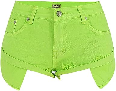 green ripped shorts