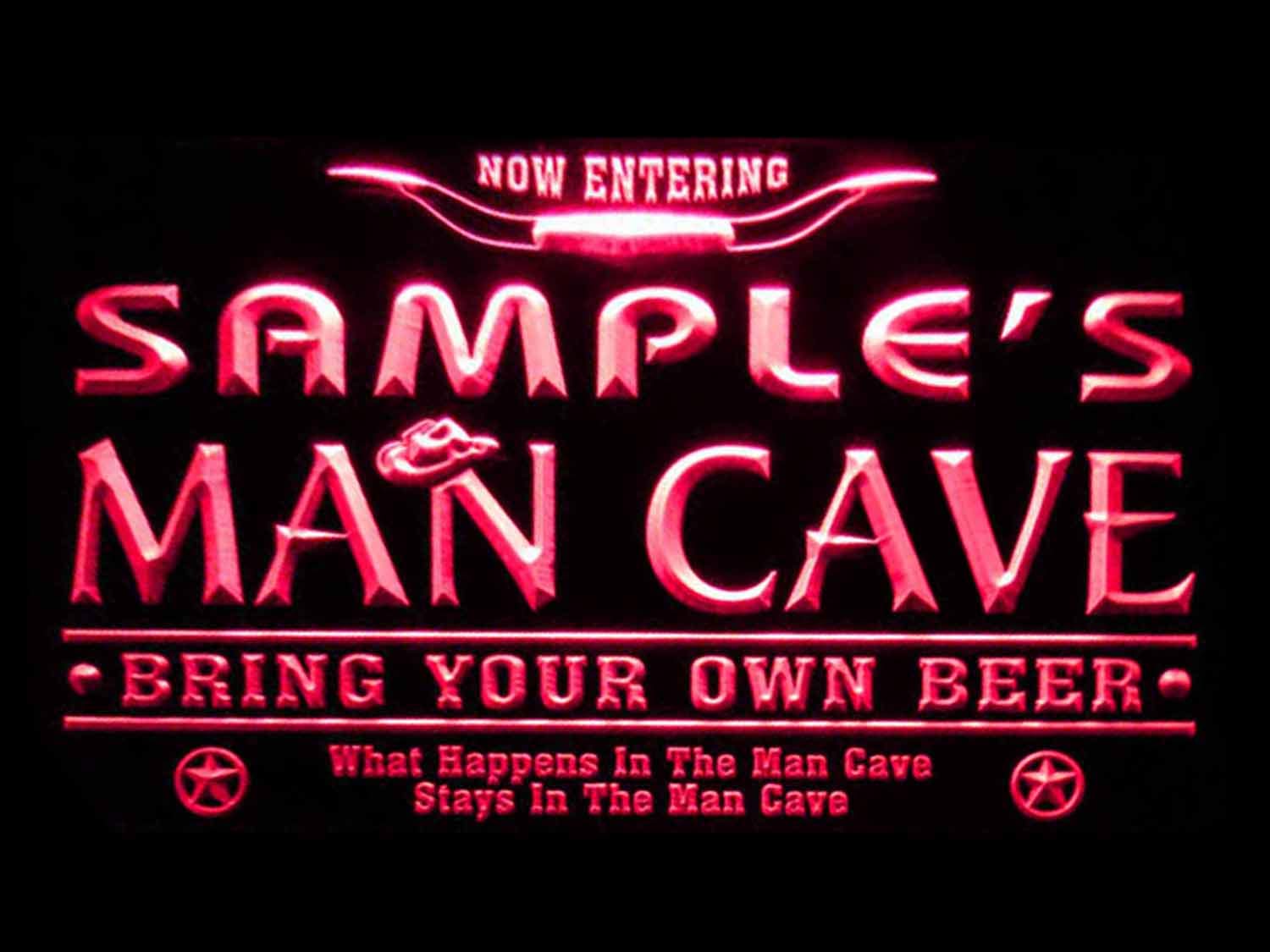 ADVPRO pb-tm-r Man Cave Name Personalized Custom Game Room Cowboys Bar Beer LED Neon Sign Red 16x12 
