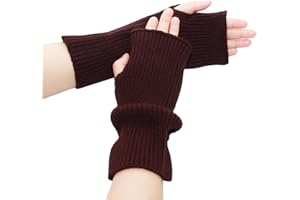 Lilaly 1 Pair Arm Warmers, Therian Arm Warmers, Fingerless Gloves for Women, Hand Warmers Glove (100% Polyester)