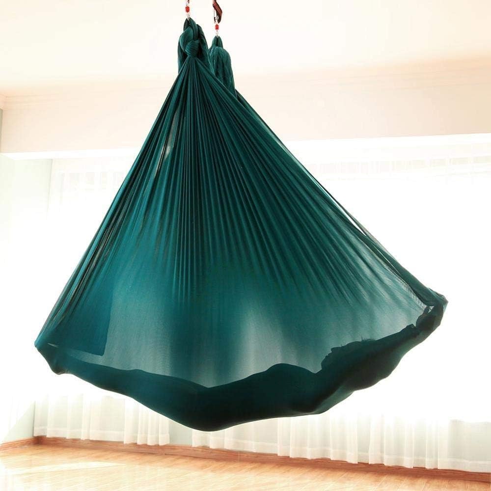 SHATOUYU 52.8m Fitness Yoga Stretch Belts Anti-Gravity Yoga Swing Sling Inversion Hammock for Platis Core Strength Exercise,Without Accessories ERYA (Color : 16 Blackish Green)