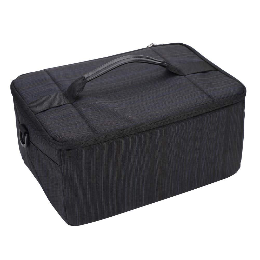Ladieshow Camera Lens Box,Fordable Protective Insert Partition Handle Camera Lens Bag Case Pouch(Black)