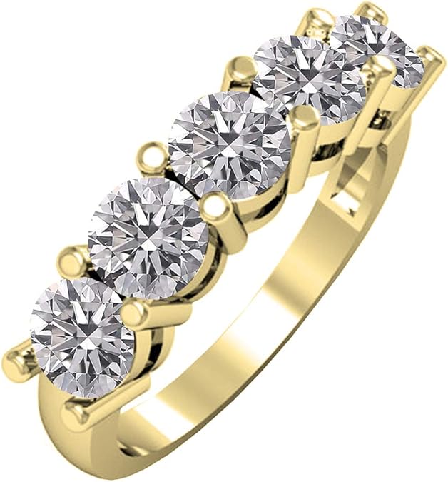 Dazzlingrock Collection Anillo De Boda Apilable De Oro De 14