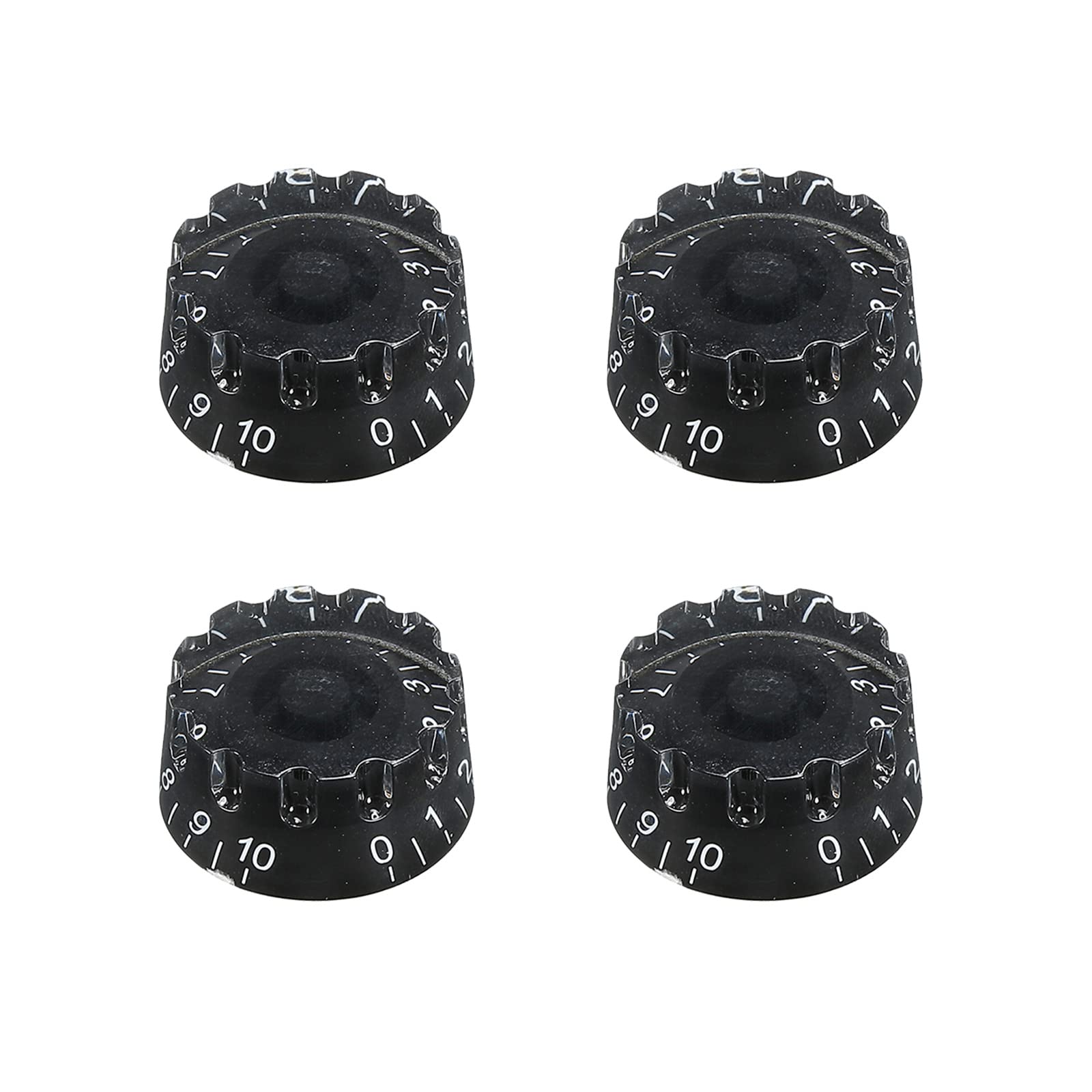 PATIKIL Notched Speed Knobs Speed Volume Tone Control Knobs 6mm/0.24" Black for LP Style Electric Guitar Bass Musical Instrument Part Replacement Pack of 4