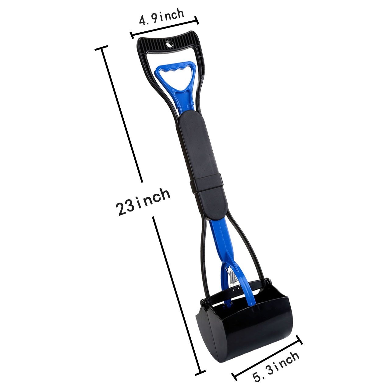 CozyCabin Dog Pooper Scooper Pickup Tool Dog Waste Scoop Sanitary Shovel - Great in Grass, gravel, Snow, Dirt, Cement (Blue)