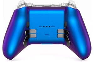 eXtremeRate Replacement Bottom Shell Case for Xbox Elite Series 2 Controller, Chameleon Purple Blue Back Housing Shell Cover 