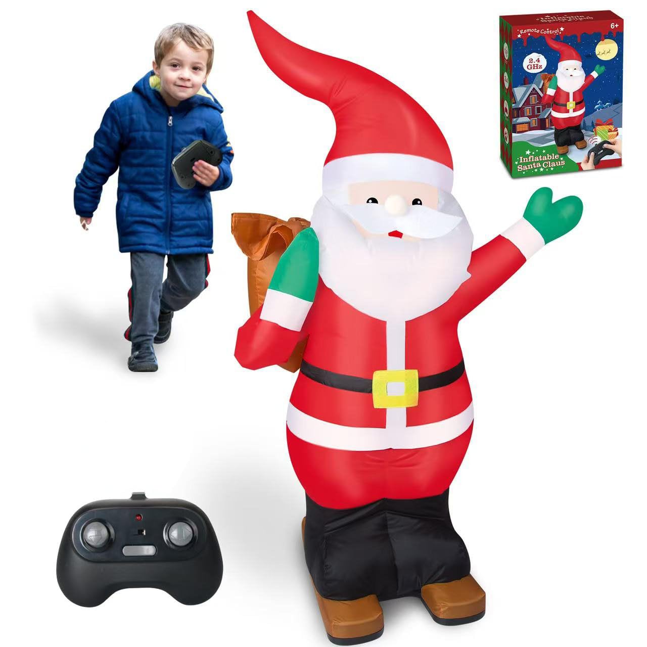 Photo 1 of Remote Control Santa Claus Inflatable RC Toys for Kids Walking Forward Backward 360° Rotation Christmas Party Gift for Boys Girls Children 7,8,9 Years Old