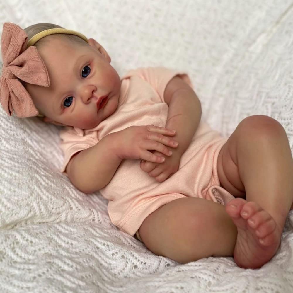 ZIYIUI Reborn Doll - 20inch/50cm Realistic Soft Silicone Reborn Baby Girl Dolls with Magnet Pacifier Toys Gifts