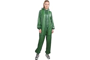 Vxuxlje Adult Waterproof for Men Women Coveralls Mechanic Jumpsuit with Drawstring Long Sleeve Hoodie