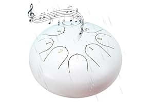 GENERIC Rain Drum for Outside Garden,Chakra Drum for Rain Outdoor, Drum Rain Chime Waterproof,Rain Drum for Garden Instrument, chakra Drum 6 Inches 8 Notes, Chakra Rain Drum Outdoor (White)