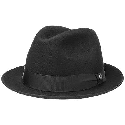 Lierys Blues Brothers Hut Herren | Fedora aus Tierhaar | Herrenhut mit Taftinnenfutter & Ripsband | Haarfilzhut klassisch Win