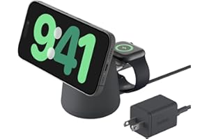 Belkin 2-in-1 Qi2 Wireless Charging Dock 15W Fast Charge iPhone Charger Compatible with iPhone 17, 16, 15, 14, and 13 Series,