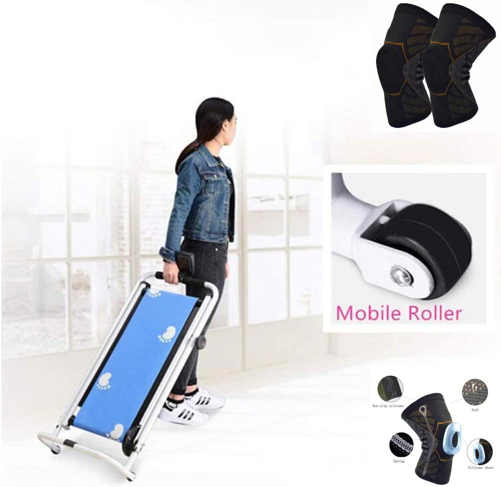 MG REAL Folding Walking Equipment Treadmills Mini Portable Mechanical Running Machine for Home Gym 198 Lbs Weight Capacity with Pulley