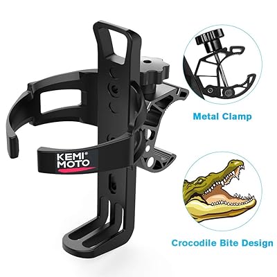 kemimoto ATV Cup Holder Motorcycle Drink Holder Bike Water Bottle Holder with Metal Clamp for ATV, Motorcycle, Bike, Boat, Stroller, Walker, Wheelchair, Scooter, Golf Cart, Desk