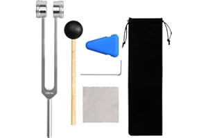 Tuning Forks for Healing 128Hz – Precision Aluminum Alloy Tuning Fork with Silicone Mallet, Cleaning Cloth, Tool, and Storage