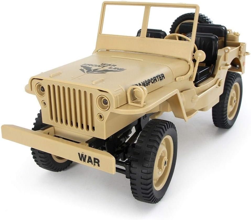 Tanktoyd 2.4G 4-Wheel Drive Military Jeep 1:10 Drive Army Armor RC Car High Speed Off-Road Truck Climbing Remote Control Car Boy Toy Birthday Gifts For Kids (Color : Yellow)