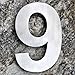 QT Modern House Number - LARGE 8 Inch - Brushed Stainless Steel (Number 6 Six / 9 Nine), Floating Appearance, Easy to install and made of solid 304