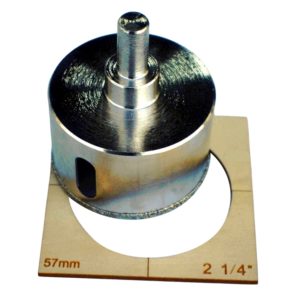 57mm Diamond Hole Saw 2 1/4 In for Tile – Core Drill Bit for Shower Tap and Drainage Pipe, Guide Prevents Skidding, Professional Tile Hole Cutter for Porcelain, Glass, Granite, Marble, Stone, Mosaic — image 1