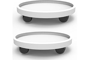 WanderingDonkey 14 Inch Wheeled Potted Flower Mover Dolly with Casters, Round Coaster for Indoor Outdoor,Planter Saucer Tray, Heavy Duty Plant Caddie with Wheels,Rolling Plant Stand Pot Trolley