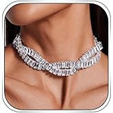CanB Rhinestone Choker Necklace Crystal Necklace for Women Cute Necklaces Chain