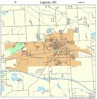 Amazon Com Large Street Road Map Of Lapeer Michigan Mi Printed Poster Size Wall Atlas Of Your Home Town Clothing