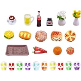 25Pcs Miniature Food Drink Bottles Soda Pop Skulls Flower Vase Mini Mexican Ofrenda Accessories Hamburg Cake Coffee for Day of The Dead