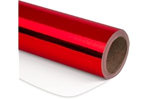 RUSPEPA Red Metallic Wrapping Paper - Christmas Wrapping Paper Perfect for Wedding, Birthday, Christmas, Baby Shower - 17 Inches X 32.8 Feet